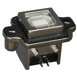 USB-B (USB TYPE-B) USB 2.0 Receptacle Connector 4 Position Panel Mount, Through Hole, Right Angle - Amphenol ICC (Commercial Products)