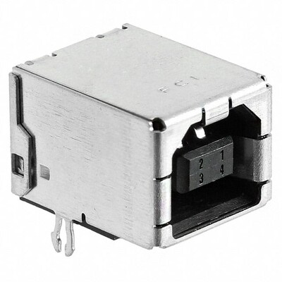 USB-B (USB TYPE-B) USB 2.0 Receptacle Connector 4 Position Through Hole, Right Angle - 1