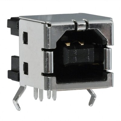 USB-B (USB TYPE-B) USB 2.0 Receptacle Connector 4 Position Through Hole, Right Angle - 1