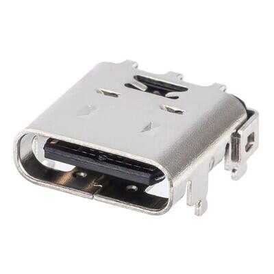 USB-C (USB TYPE-C) USB 2.0 Receptacle Connector 24 (16+8 Dummy) Position Through Hole, Right Angle - 1