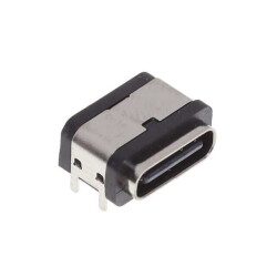USB-C (USB TYPE-C) USB 2.0 Receptacle Connector 24 (6+18 Dummy) - Power Only 6 Pin Position Surface Mount, Right Angle; Through Hole - Adam Tech