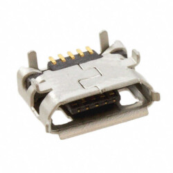 USB - micro B USB 2.0 Receptacle Connector 5 Position Surface Mount, Right Angle; Through Hole - Amphenol ICC (FCI)