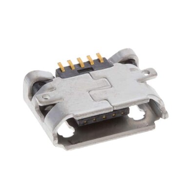 USB - micro B USB 2.0 Receptacle Connector 5 Position Surface Mount, Right Angle - 1