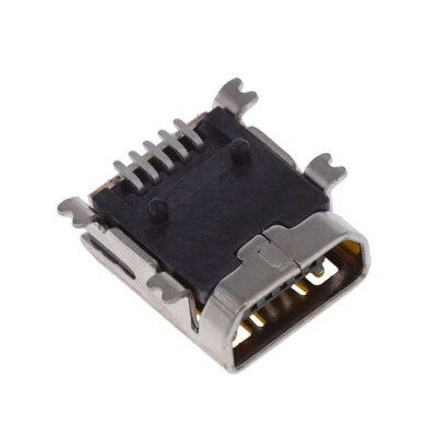 USB - mini AB USB 2.0 Receptacle Connector 5 Position Surface Mount, Right Angle - 1