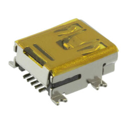 USB - mini B USB 2.0 Receptacle Connector 5 Position Surface Mount, Right Angle - 1