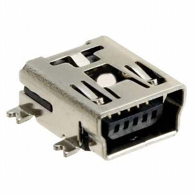 USB - mini B USB 2.0 Receptacle Connector 5 Position Surface Mount, Right Angle - 1
