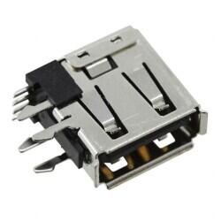 USB-A (USB TYPE-A) USB 2.0 Receptacle Connector 4 Position Through Hole, Right Angle - 1
