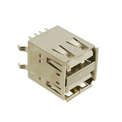 USB-A (USB TYPE-A), Stacked USB 2.0 Receptacle Connector 8 Position Through Hole - 1