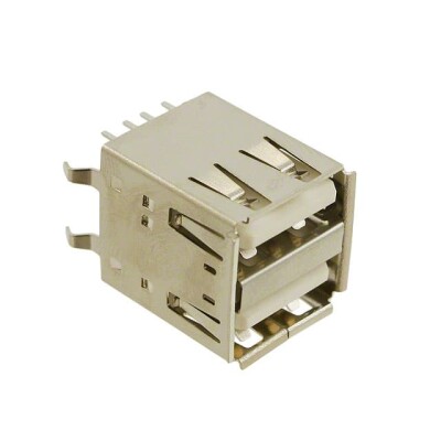 USB-A (USB TYPE-A), Stacked USB 2.0 Receptacle Connector 8 Position Through Hole - 1