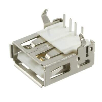 USB-A (USB TYPE-A) USB 2.0 Receptacle Connector 4 Position Through Hole, Right Angle - 1