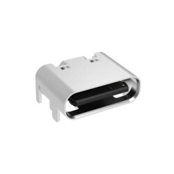USB-C (USB TYPE-C) USB 2.0 Receptacle Connector 24 (16+8 Dummy) Position Surface Mount, Right Angle; Through Hole - Amphenol ICC (Commercial Products)