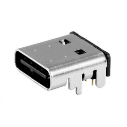 USB-C (USB TYPE-C) Receptacle Connector 24 (8+16 Dummy) Position Surface Mount, Right Angle; Through Hole - Same Sky