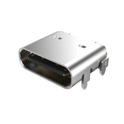 USB-C (USB TYPE-C) USB 2.0 Receptacle Connector 24 (16+8 Dummy) Position Surface Mount, Right Angle; Through Hole - GCT