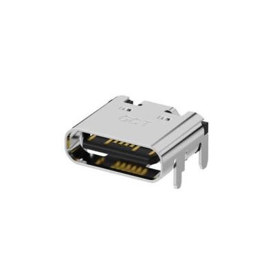 USB-C (USB TYPE-C) USB 2.0 Receptacle Connector 24 (16+8 Dummy) Position Surface Mount, Right Angle; Through Hole - 1