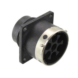 7 (6 + PE) Position Circular Connector Receptacle Housing Panel Mount - 1