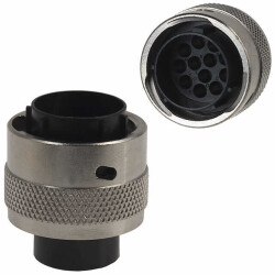 12 Position Circular Connector Plug Housing Free Hanging (In-Line) Coupling Nut - Souriau-Sunbank by Eaton