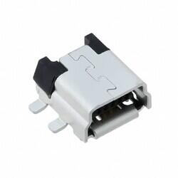 USB - mini B USB 2.0 Receptacle Connector 5 Position Surface Mount, Right Angle - Hirose Electric Co Ltd