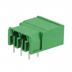 3 Position Terminal Block Header, Male Pins, Shrouded (4 Side) 0.300