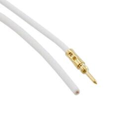 White 26 AWG Jumper Lead Pin to Cable (Round) Gold 17.7