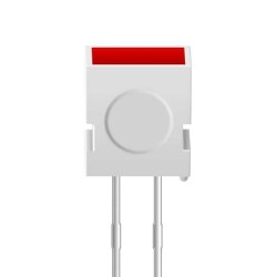 LED Circuit Board Indicator LED Circuit Board Indicator Single Red Diffused, Red 1.95V 20mA Rectangle with Flat Top 6.15mm x 3.65mm Through Hole - SunLED