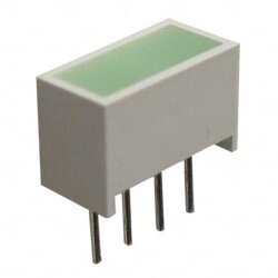 LED Circuit Board Indicator LED Circuit Board Indicator Bar - Single, DIP Green Diffused, Tinted 2.2V 20mA Rectangle with Flat Top 8.89mm x 3.81mm Through Hole - SunLED