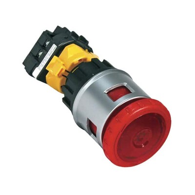 Emergency Stop Switch 4PST-3NC/1NO Panel Mount, Front Illuminated (Red), Padlock Style - 1