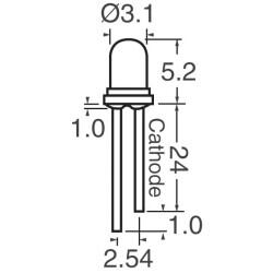 Yellow 588nm LED Indication - Discrete 2.1V Radial - 2