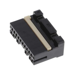 16 Rectangular Connectors - Housings Plug Black 0.079